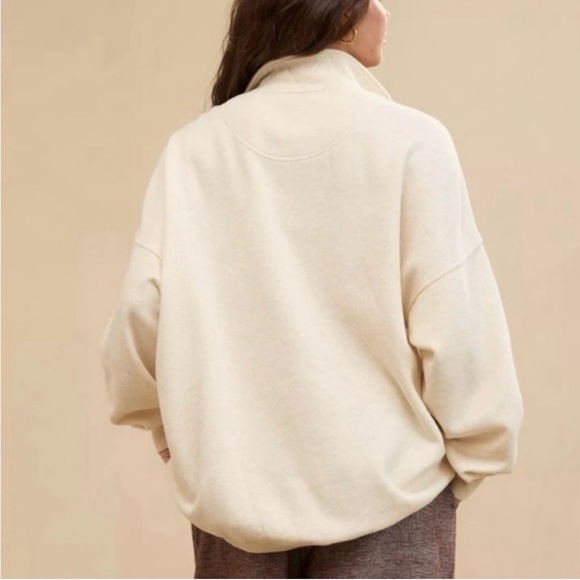 Aerie Getaway Quarter Snap Sweatshirt Size M - Picture 2 of 8